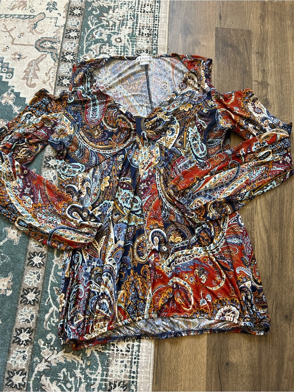 Venus Cold Shoulder Colorful Blouse